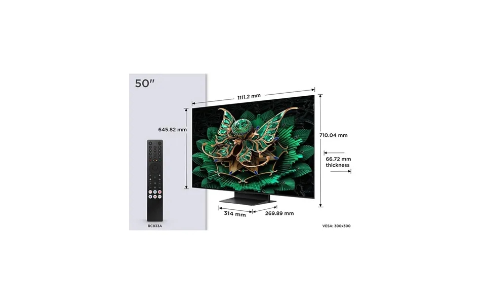 Tcl Fladskærms Tv 50 C7k - 4k Qd Mini-led Google Tv