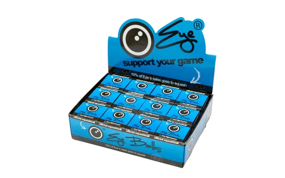 12 Stk. Eye Squashbolde 1 Blå Prik