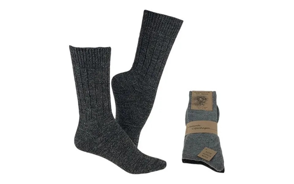 Clemente Strømper Koksgrå & Grå Str. 47 50 2-pak Alpaka Strømper Tynde