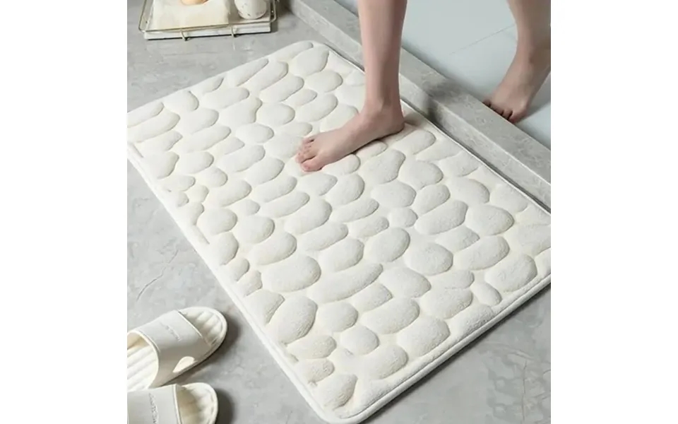 Absorberende Bademåtte Med Skridsikker Bund - Grå 50 X 80 Cm