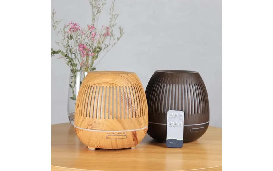 Aroma Diffuser 400 Ml M Fjernbetjening - Stilren I Brunt Og Lyst Træ