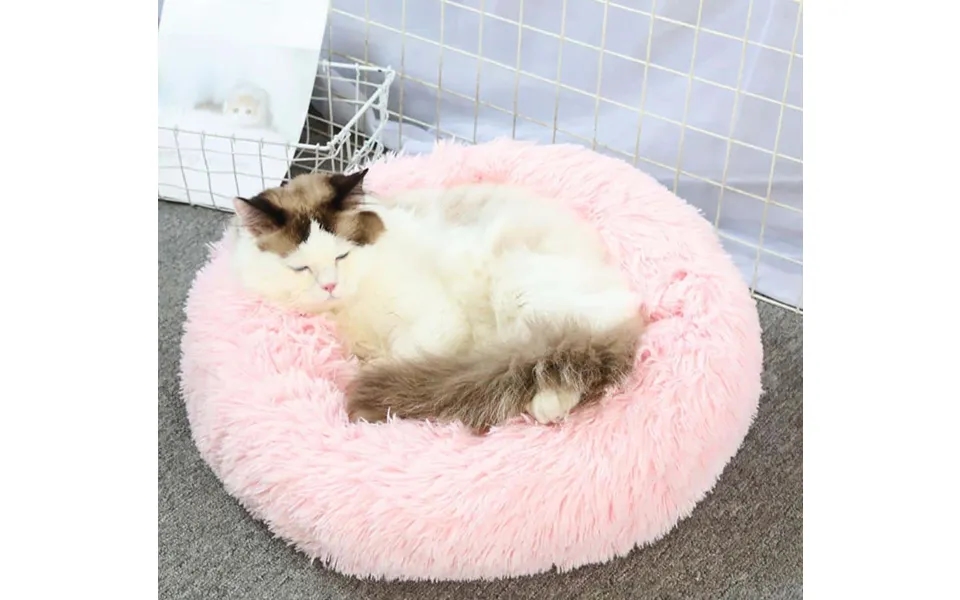 Blød Og Beroligende Donut Kattepude Sort, Beige, Grå, Koks Eller Pink - Sort 60 Cm