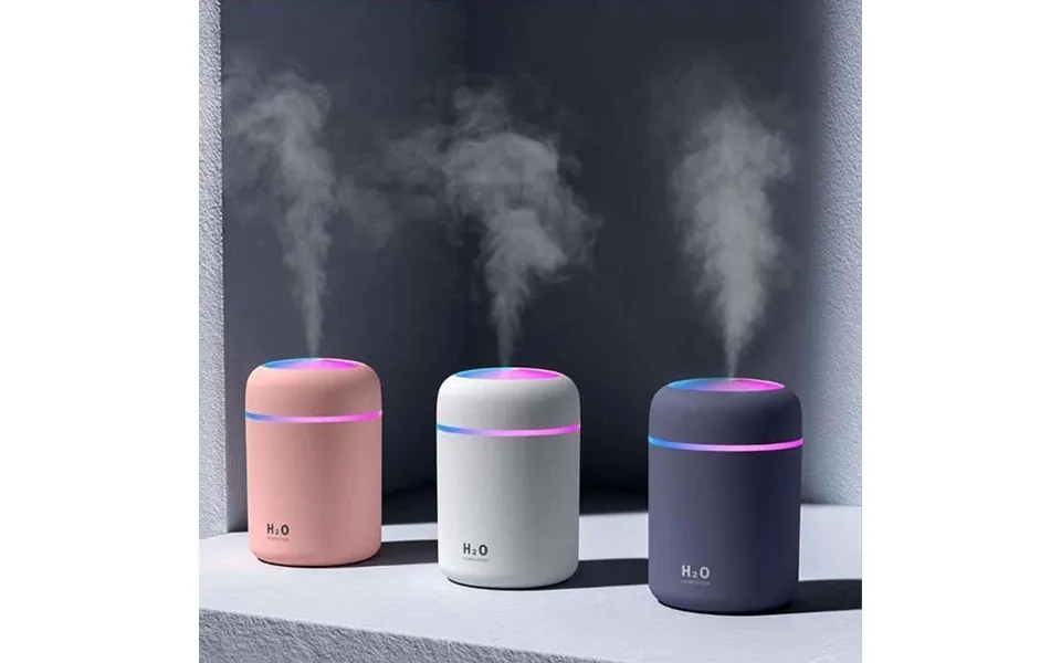 H2o Luftfugter Humidifier M. Led Lys Fås I - Pink
