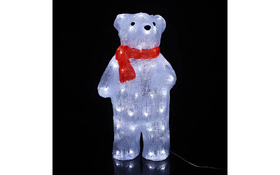 Isbjørn Akryl - Højde 45 Cm Med Led-lys -