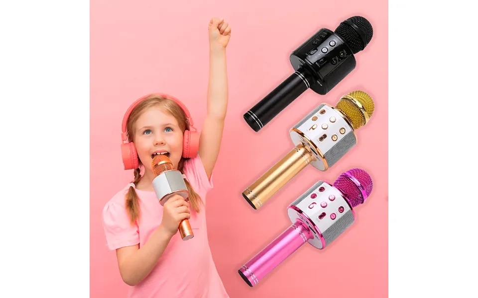 Karaoke Mikrofon M Bluetooth & Højttaler - Pink