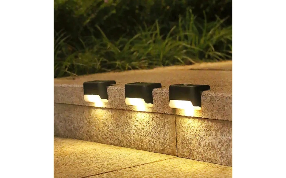 Led Solcelle Trin Lys Udendørs Til Trappe, Hegn - Sorte 4 Stk