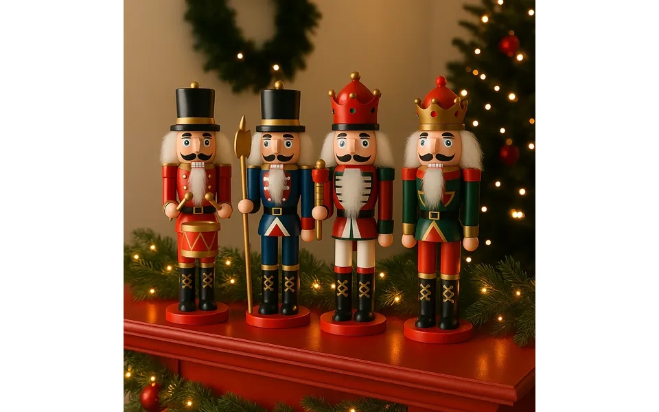 Nøddeknækker Figurer I Træ - 24 Cm