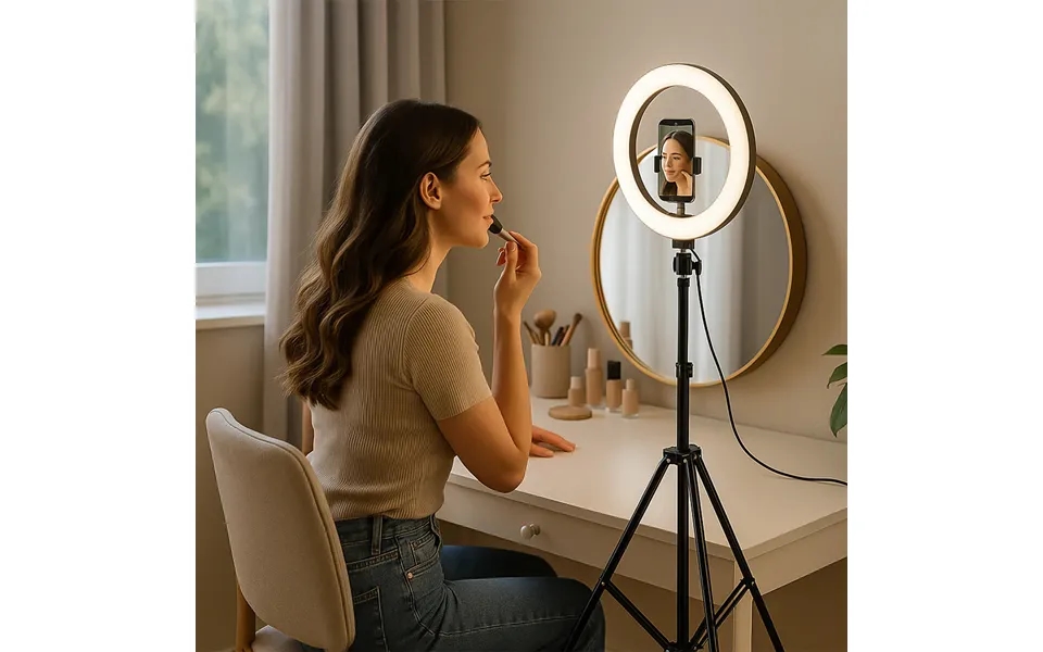 Ring Light Med Stativ - 3 Farvetemperaturer