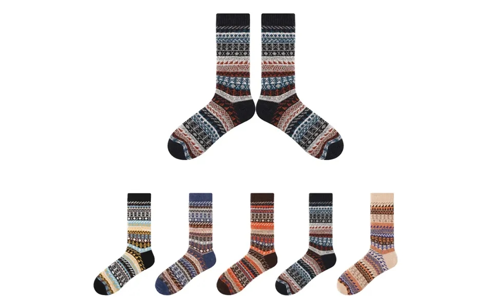 Strikkede Uldsokker - 2 Par