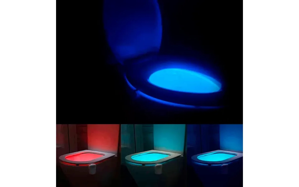 Toilet Led-lys 8 Forskellige Farver