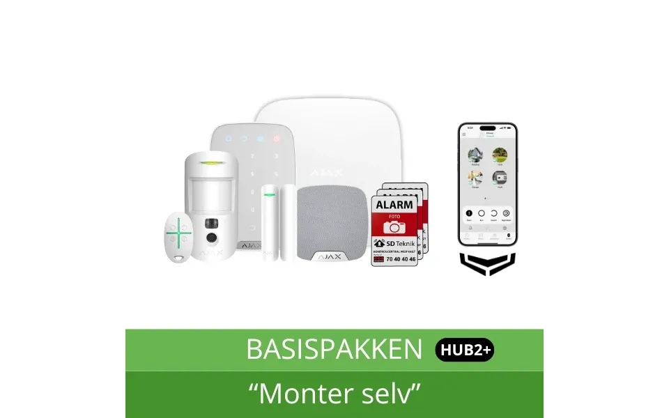 Ajax Hub 2 Plus Basispakke M Phod - Hvid