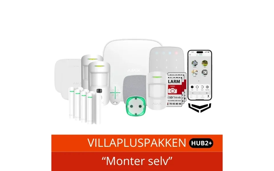 Ajax Hub 2 Plus Villapluspakke Phod - Hvid