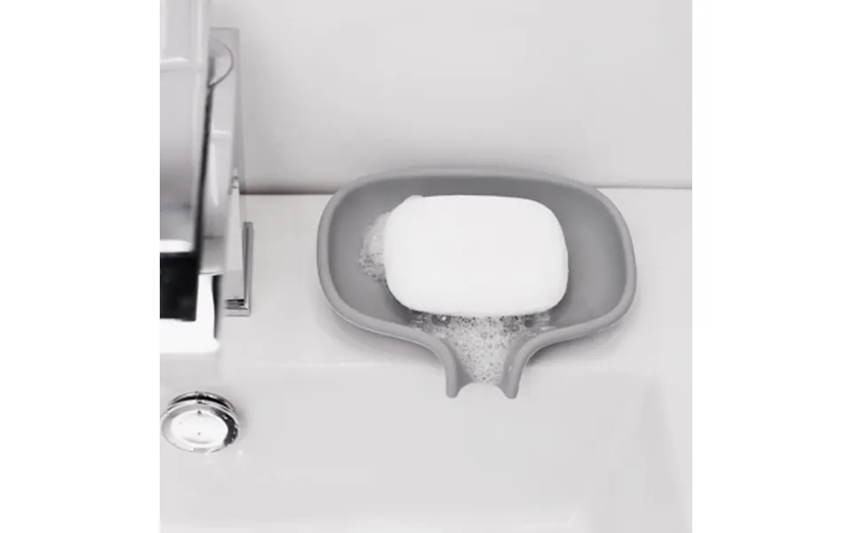 Sæbeskål Med Afløb - Stor Grå