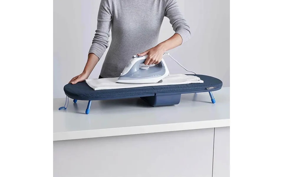 Sammenklappeligt Strygebræt Med Opbevaring Til Strygejern - Blå