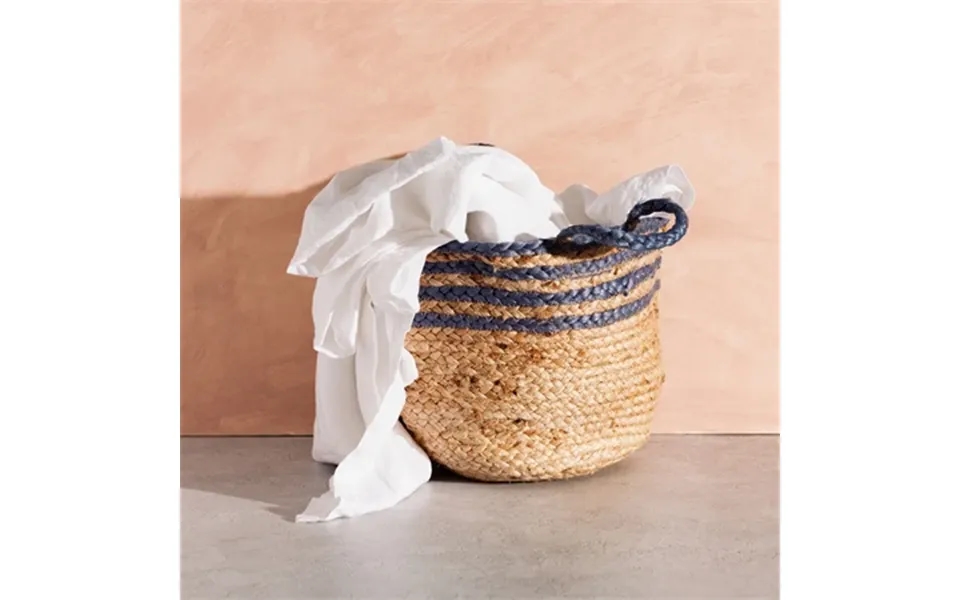 Sass & Belle Jute Kurv Blue Stripe