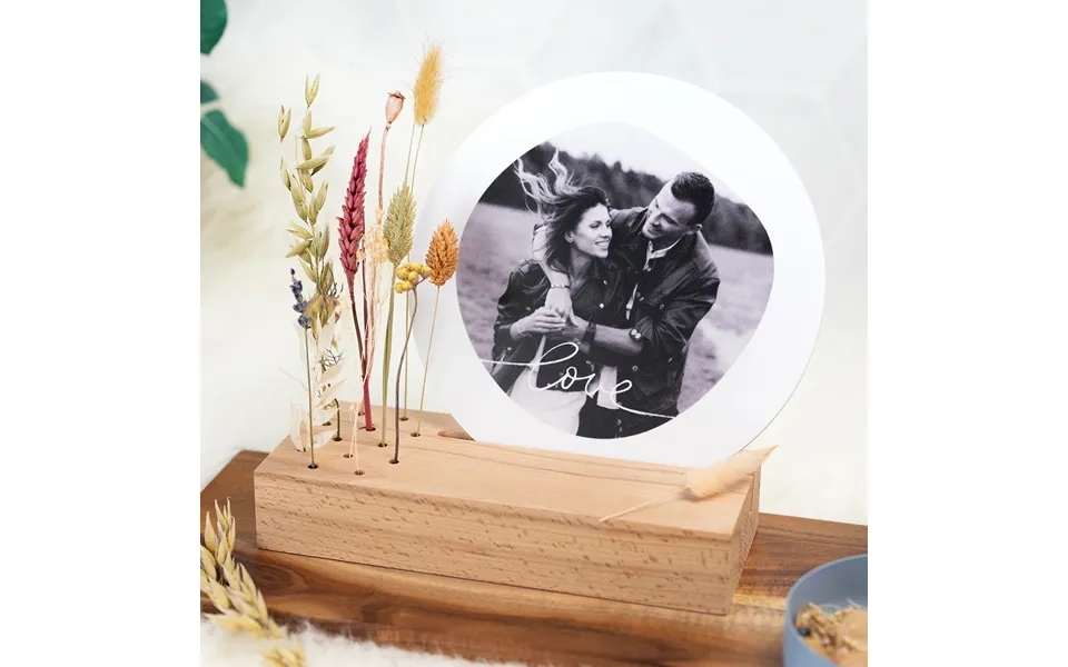 Smartphoto Borddekoration Med Kort Og Tørrede Blomster - Runde Kort