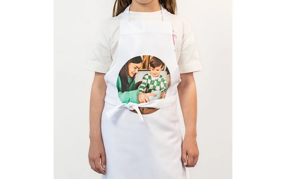 Smartphoto Forklæde Til Børn Med Tryk Hvid