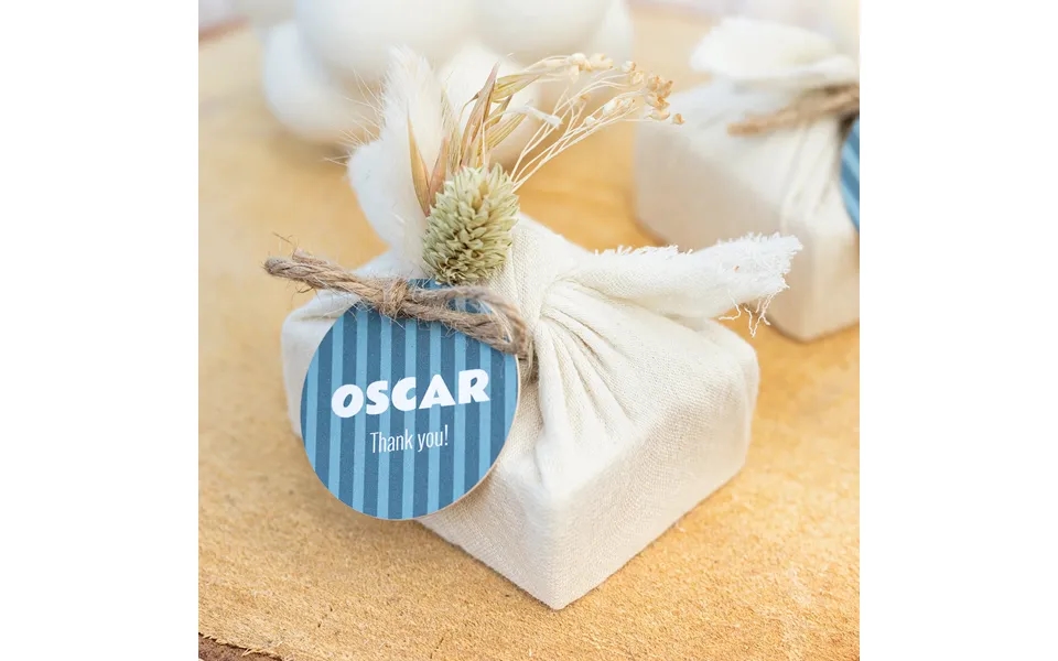 Smartphoto Sæber I Beige Stofindpakninger Med Rundt Mærke Sæt Á 6