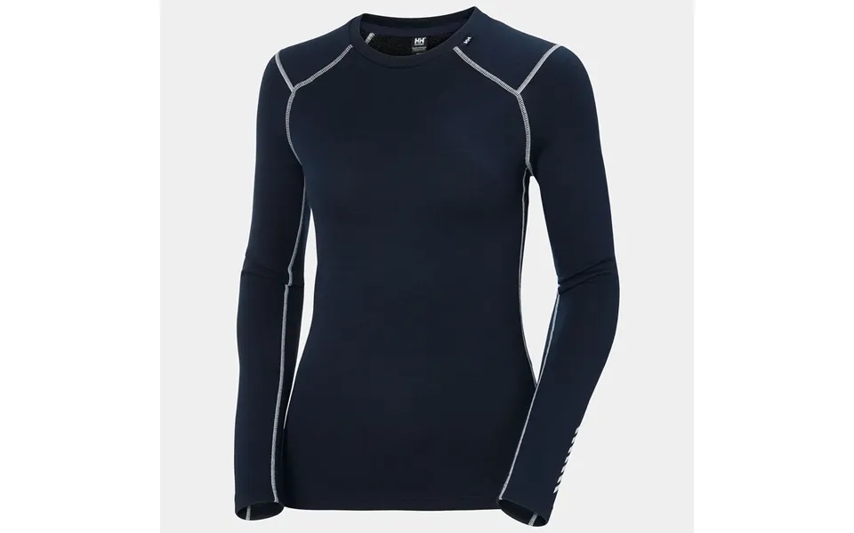 Dame Lifa Merino Midweight Crew Base Layer - Navy M