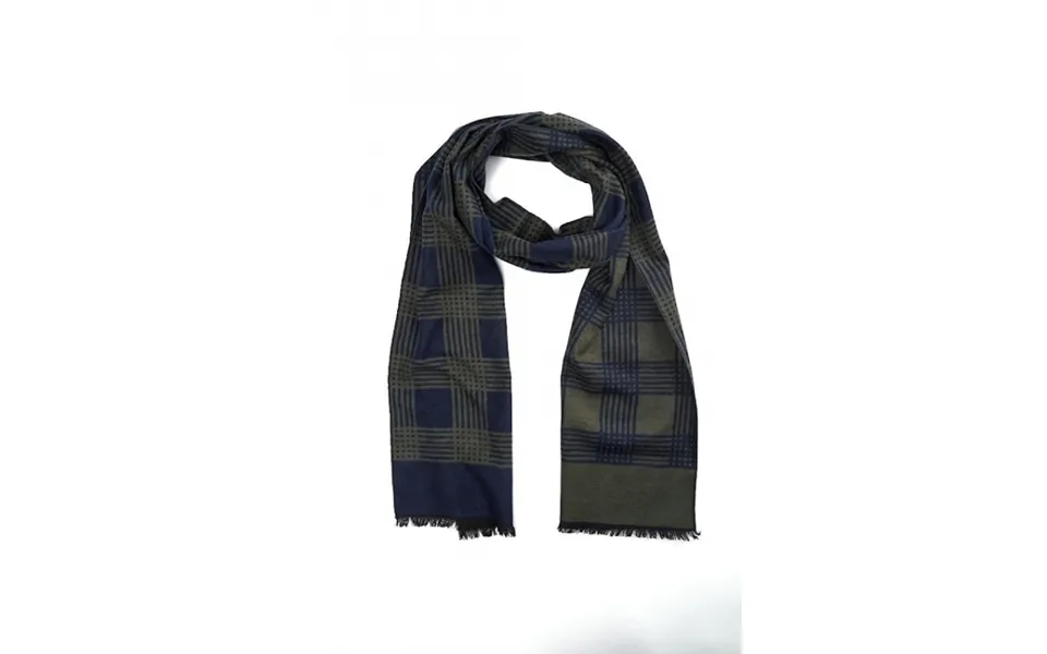 Connexion Tie Børstet Silke Halstørklæde I Grøn Ternet Mønster Til Herre