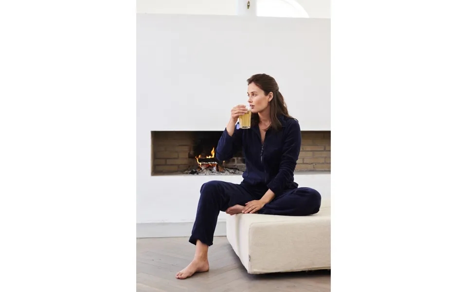 Decoy Hjemmetøj Sæt I Velour Til Kvinder I Navy