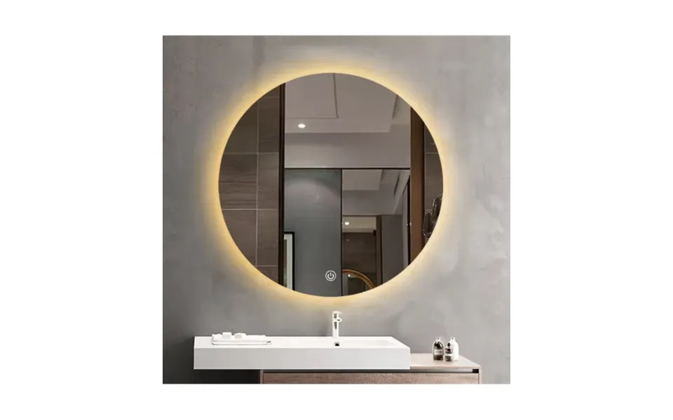 Le Soléil Rundt Spejl Med Lys - 68x68cm