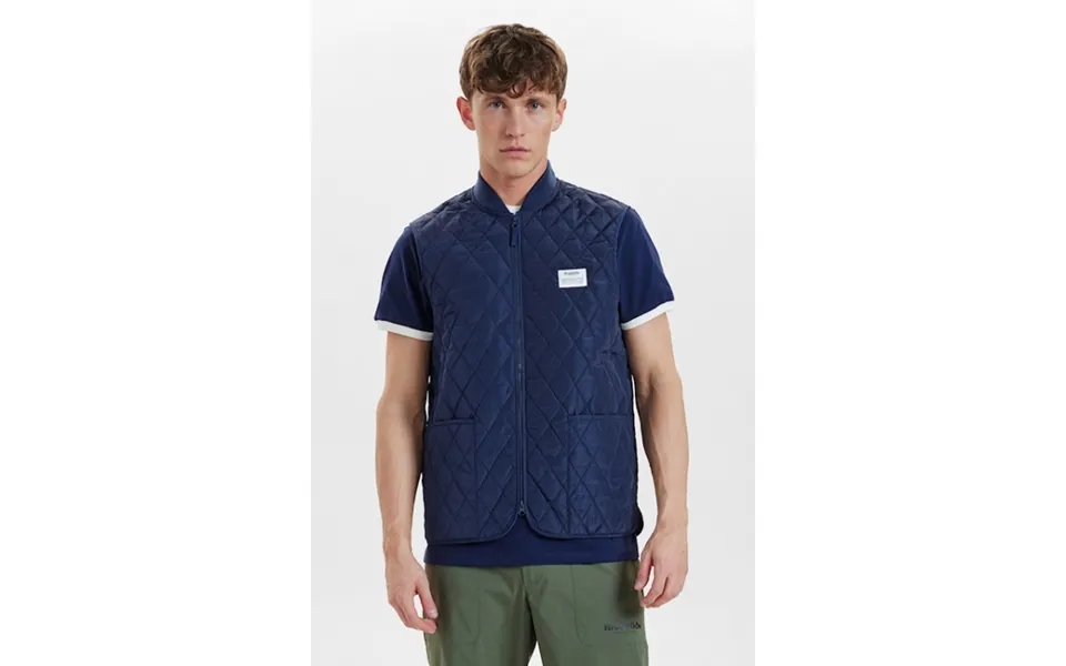 Resteröds Quilted Zip Vest I Navy Til Herre