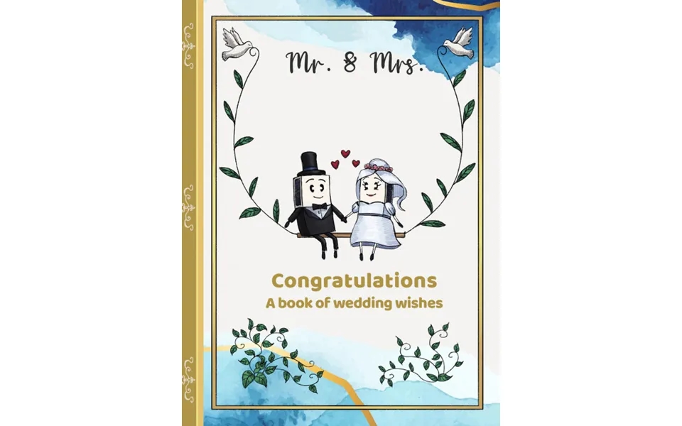 9 Lykønskninger Til Mr. & Mrs. Brudeparrets Efternavn - A4 Bog