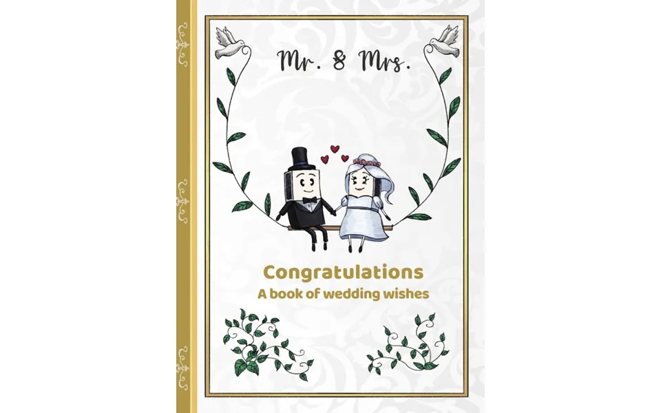 9 Lykønskninger Til Mr. & Mrs. Brudeparrets Efternavn - A4 Bog