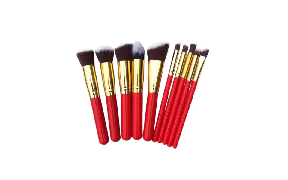 Technique Pro Makeup Børster 10 Stk Rød Og Guld