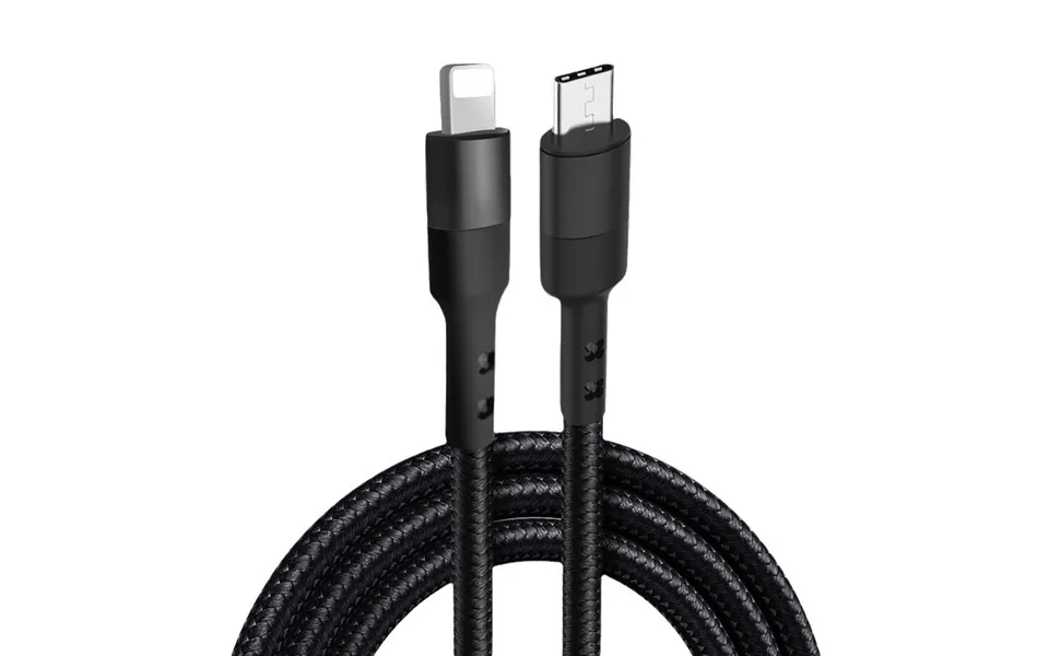Flettet Usb-c Til Lightning-kabel. 9v - 20w Hurtig Opladning