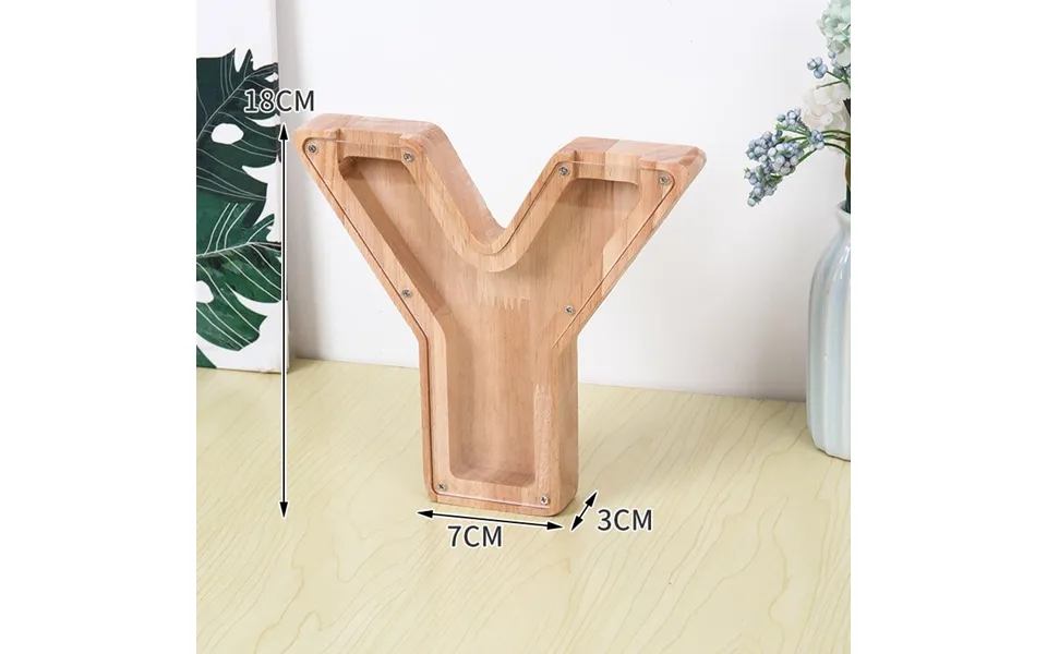 Flot Personlig Træbogstav Sparegris. Bogstav - Y.