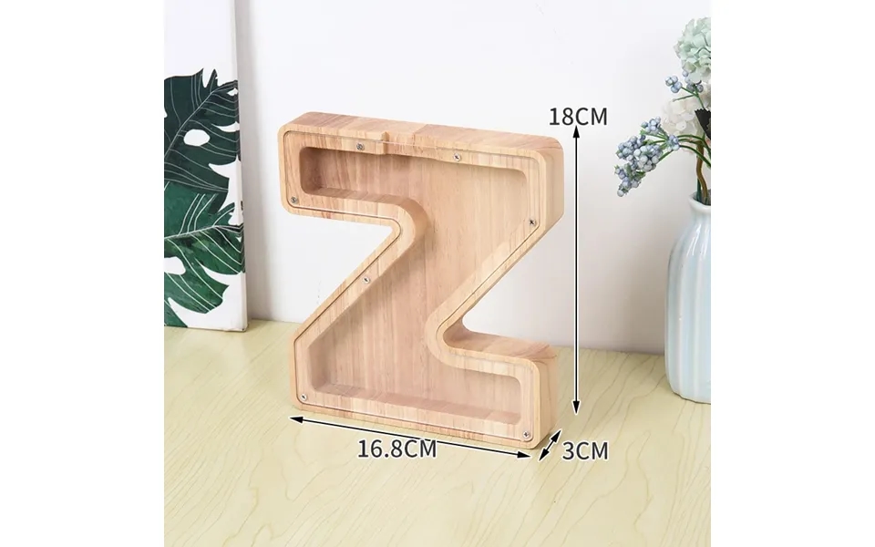 Flot Personlig Træbogstav Sparegris. Bogstav - Z.