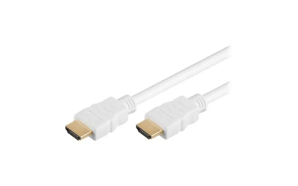 Hdmi High Speed 1.4 Kabel. Guldbelagte Stik. Hvid. 1 M.