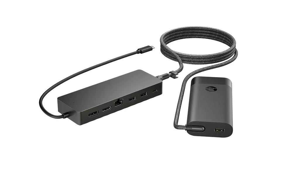 Hp Universal Usb-c-hub Og Bærbar Oplader-kombination