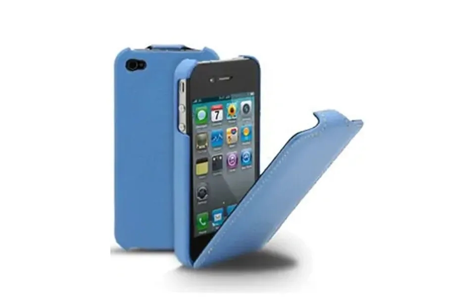 Melkco Lædercover Til Iphone 4 4s. Blå.