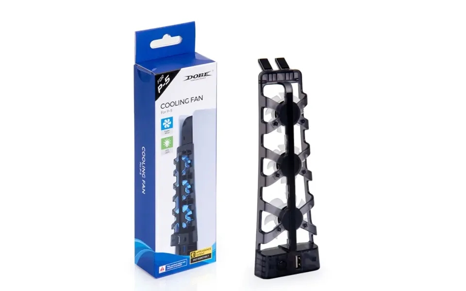 Playstation 5 Usb Køler. Dobe Ps5 Cooling Fan Med Led.