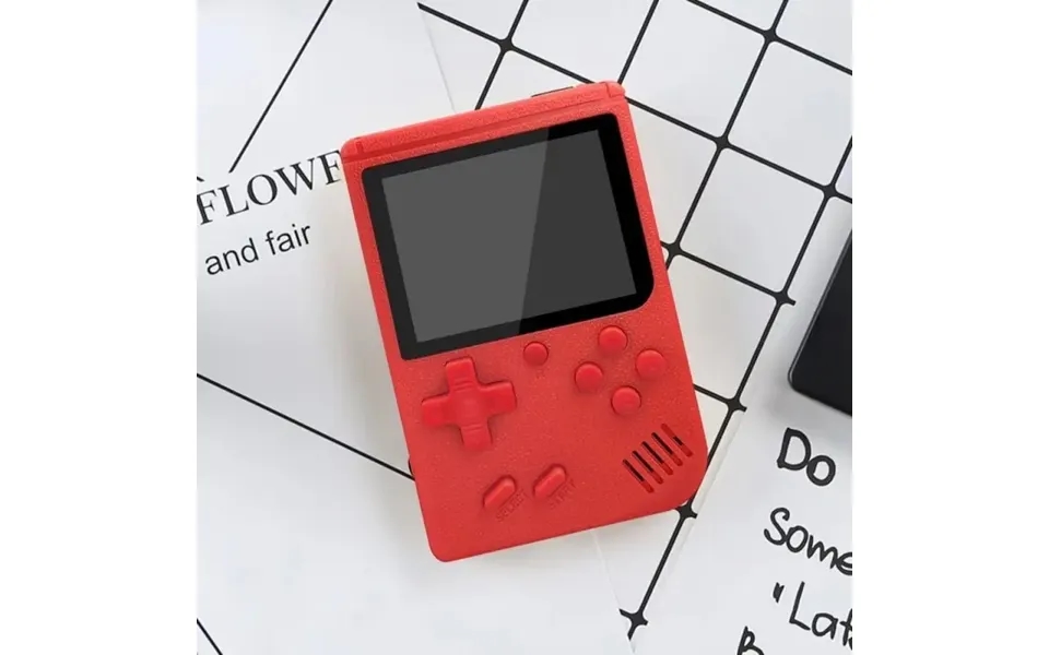Retro Håndholdt Spillekonsol Med 400 Klassiske Spil. Rød.