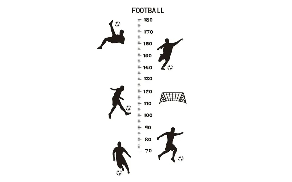 Sej Fodbold Målebånds Wallsticker. Højdemåler Der Måler Højden 70-180cm