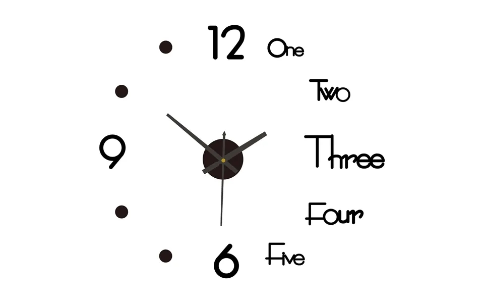 Selvklæbende Diy Ur Til Væggen. Flot Modern Design Akryl Vægur