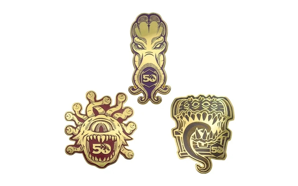 Dungeons & Dragons 50-års Jubilæumssæt Med 3 Pin Badges