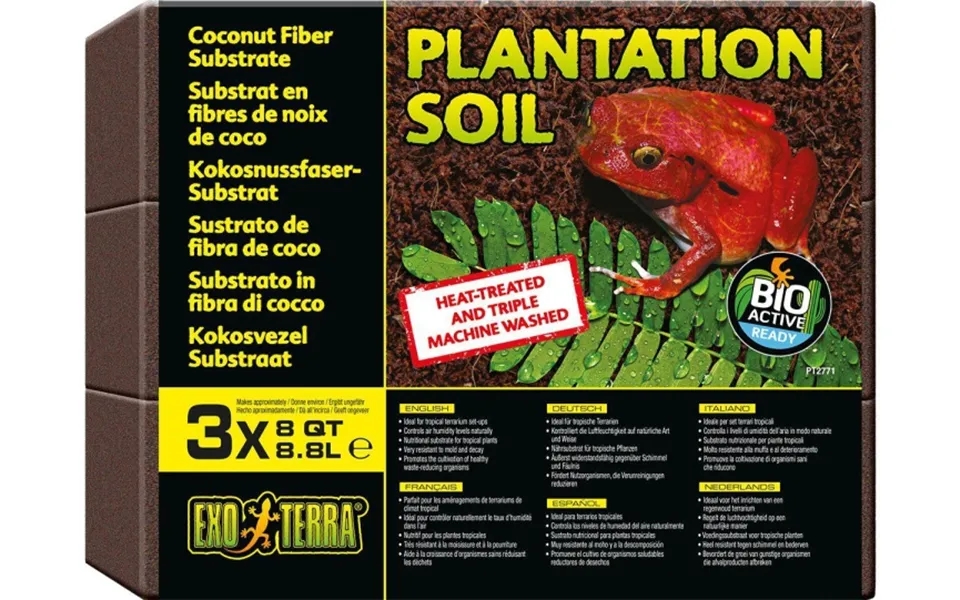 Exoterra Plantation Soil 3 X 8,8l Tropisk Substrat - 222.5091