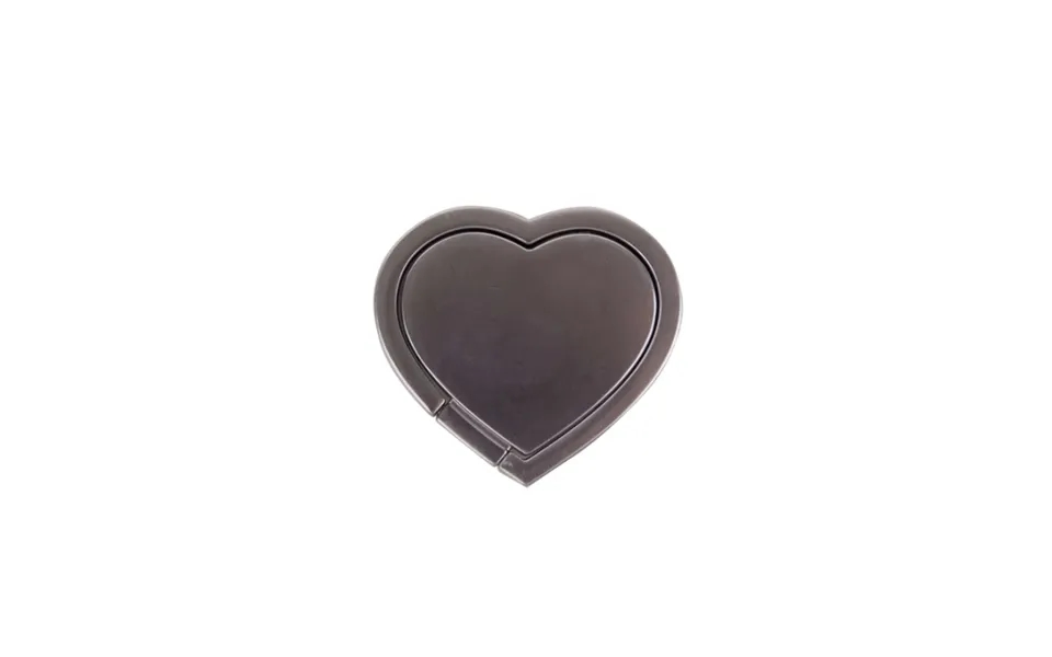 Gear Fingerring Mobil Hjerte Roterende Med Standerfunktion Mat Sølv