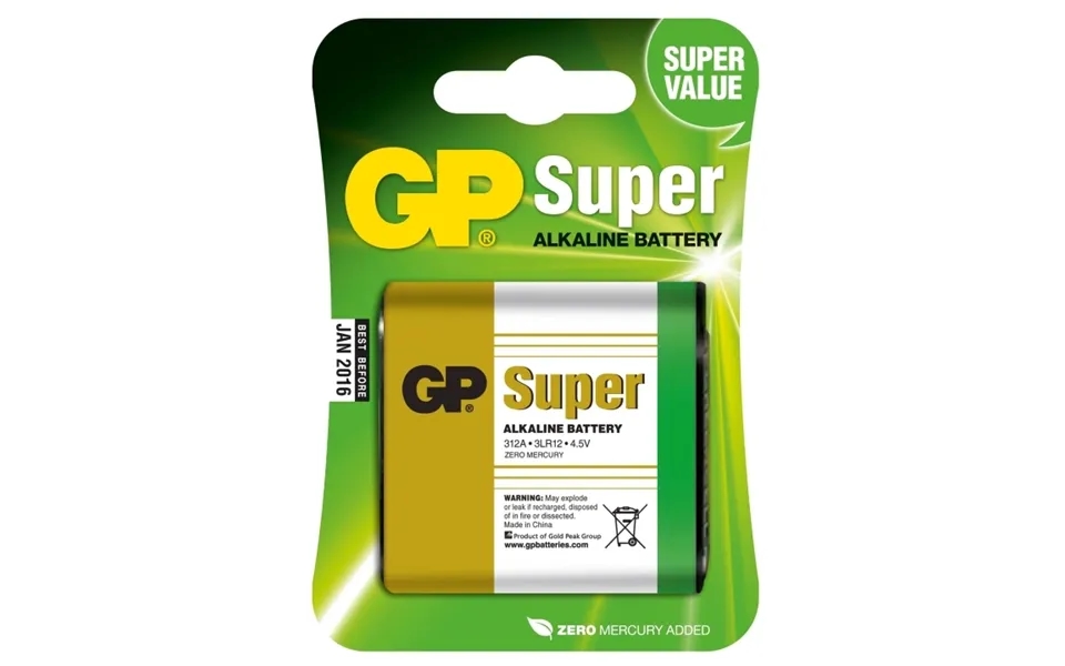 Gp Super Alkaline 4,5v 1 Pakke Obs Datum