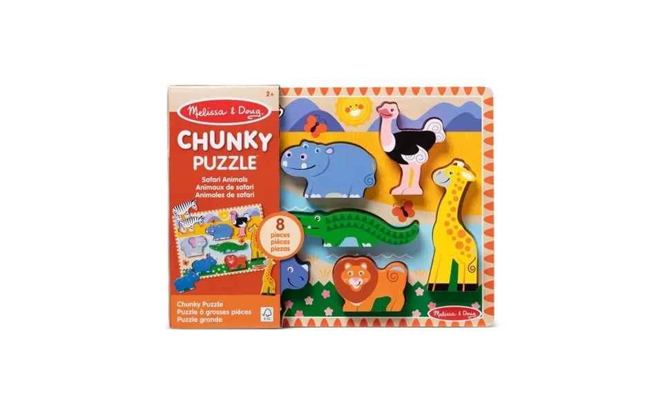 Melissa & Doug Safari Chunky-puslespil - 8 Brikker 50202