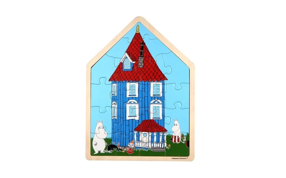 Moomin Puslespil 19 Pcs Wooden Framed Puzzle House