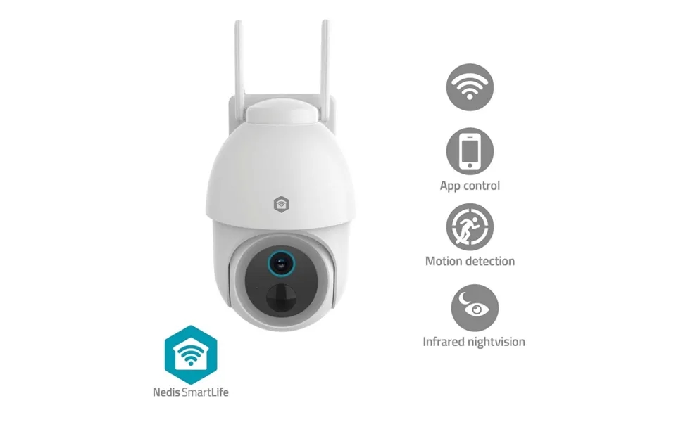 Nedis Smartlife Udendørskamera Spotlight 3mp Full Hd 1296p Pan Tilt Ip65