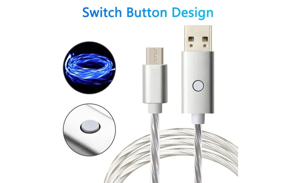 Oniverse Micro Usb-opladerkabel Med Led, 2 Meter - Hvid