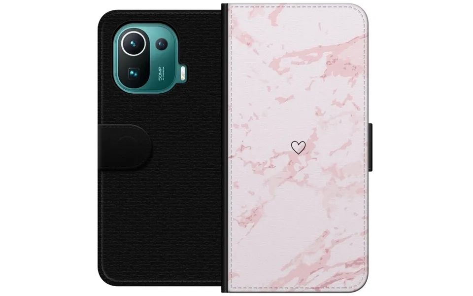 Tegnebogsetui Til Xiaomi Mi 11 Pro Med Rosa Hjerte Motiv