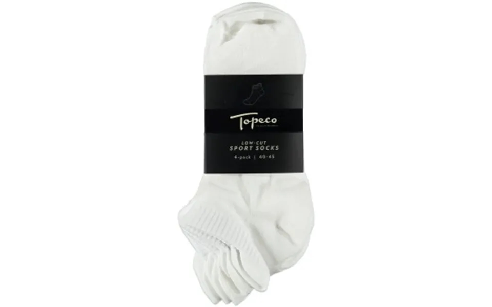 Topeco Strømper 4p Low Cut Sport Socks Hvid Polyamid Str 40 45 Herre